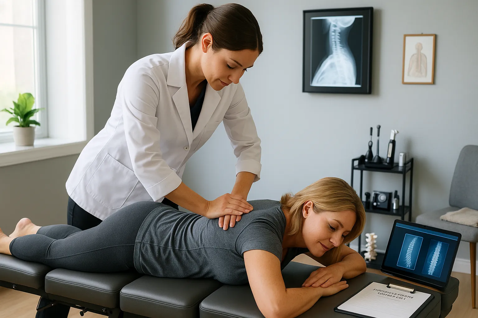 Patient receiving chiropractic care for chronic pain